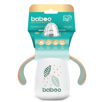 Baboo 8024 Stiklinė su silikoniniu snapeliu 260ml