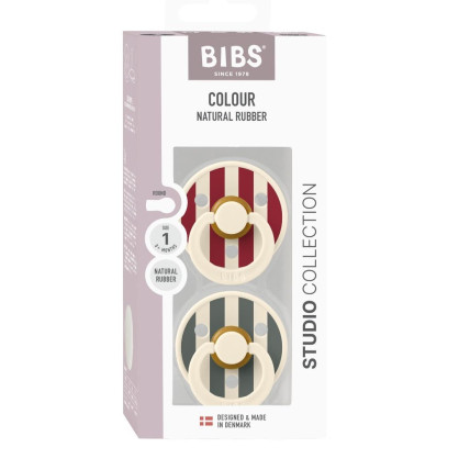 Bibs  Studio Colour Natūralaus kaučiuko čiulptukas nuo 0 iki 6 mėnesių 2vnt