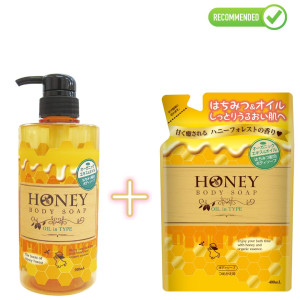 Daiichi Honey Oil Drėkinamoji dušo želė 500ml + papildymas 400ml