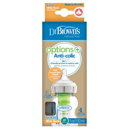 Dr.Browns WB51700-P4 Stiklinis buteliukas nuo diegliukų 0m+ 150ml