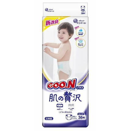 Goo.N Plus Skin Luxury Sauskelnės jautriai odai XL 12-17 kg 36vnt