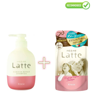 Kracie Ma & Me Latte Atkuriamasis šampūnas 490ml + papildymas 360ml