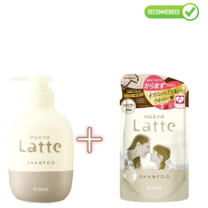 Kracie Ma & Me Latte Drėkinamasis šampūnas 490ml + papildymas 360ml