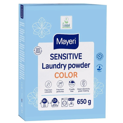 MAYERI Sensitive Skalbimo milteliai spalvotiems skalbiniams 650g